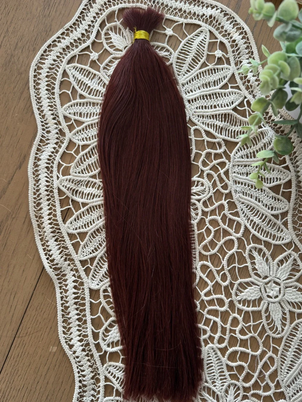 100% Human Hair Bulk Extensions Color #33 Red auburn 18–19” 100g Straight